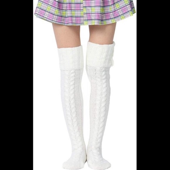 Nyaon Women's Cable Knit Thigh High Boot Socks Extra Long Winter Stocking - Picture 3 of 5
